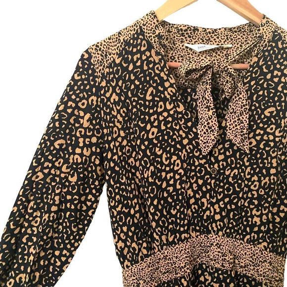 ZARA Leopard Print Mini Dress‎ Sz Sm - Picture 3 of 3